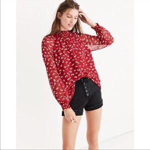 Madewell Mistlight Mockneck Top in Seattle Floral